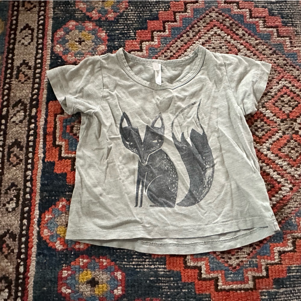Rylee & Cru light Sage green fox tee, 12-28 months